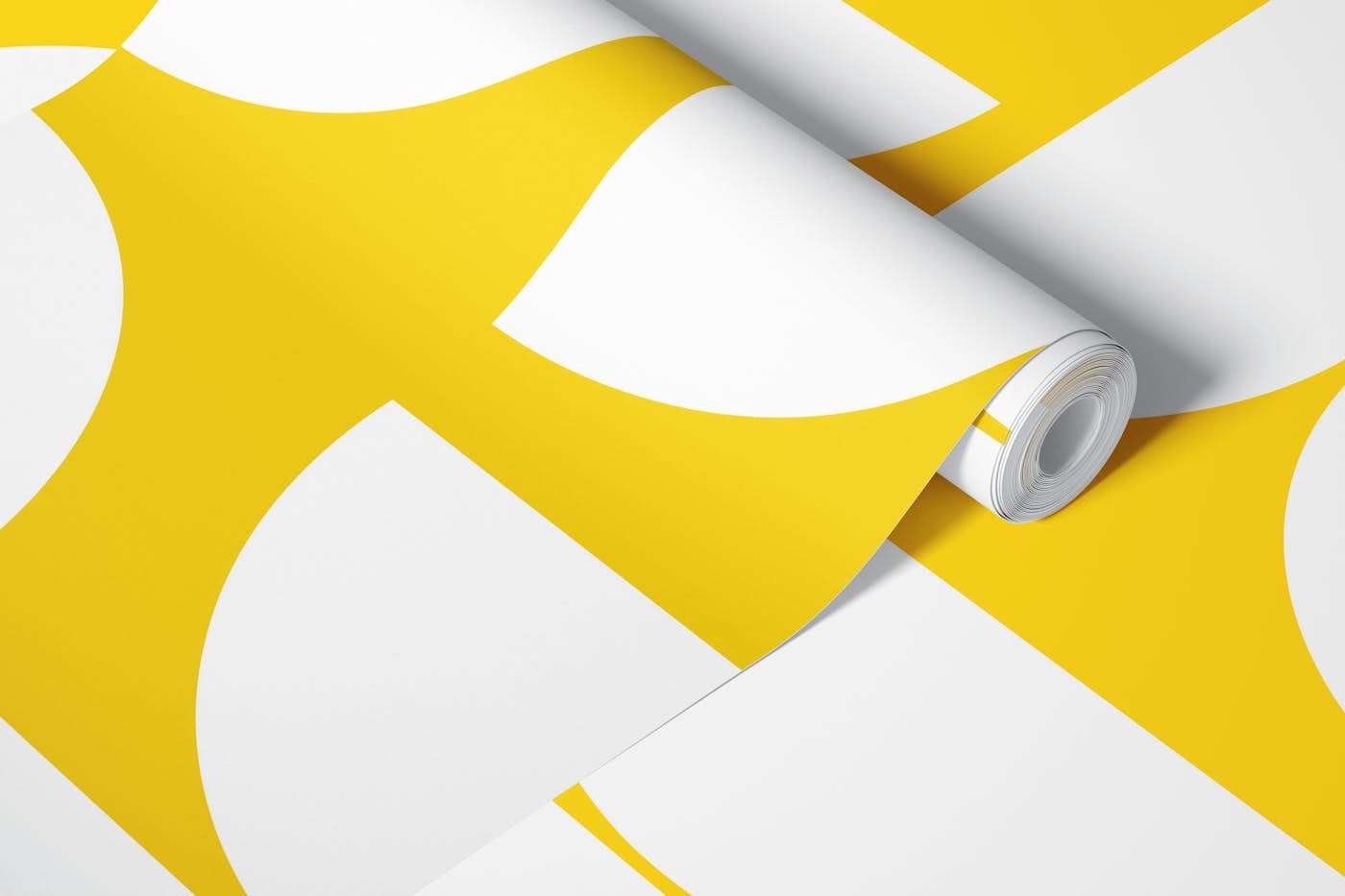 Yellow White Mid-Century Modern Classic wallpaper roll