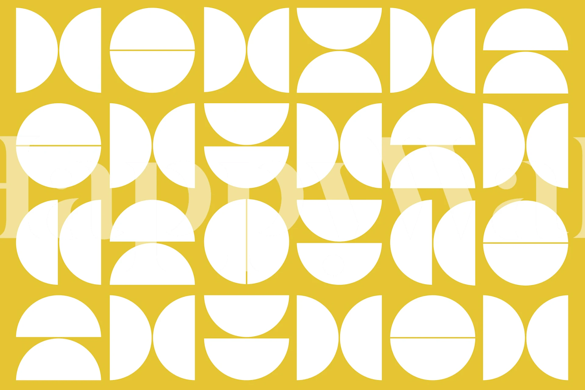 Geometric wallpaper design in geel en wit