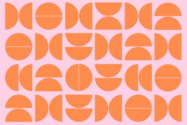 Orange Pink Mid-Century Contemporary Geometry