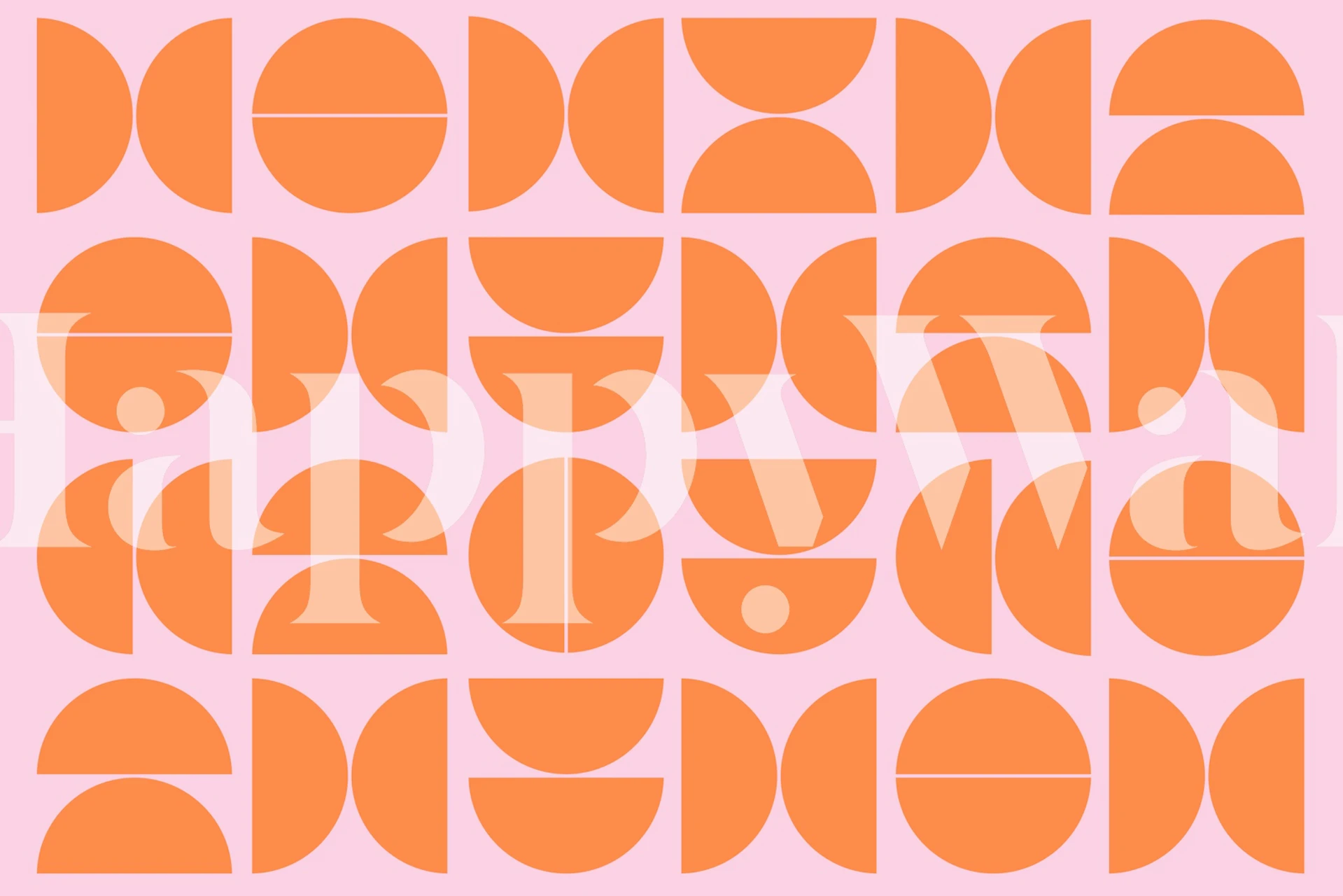 Orange Pink Mid-Century Contemporary Geometry wallpaper
