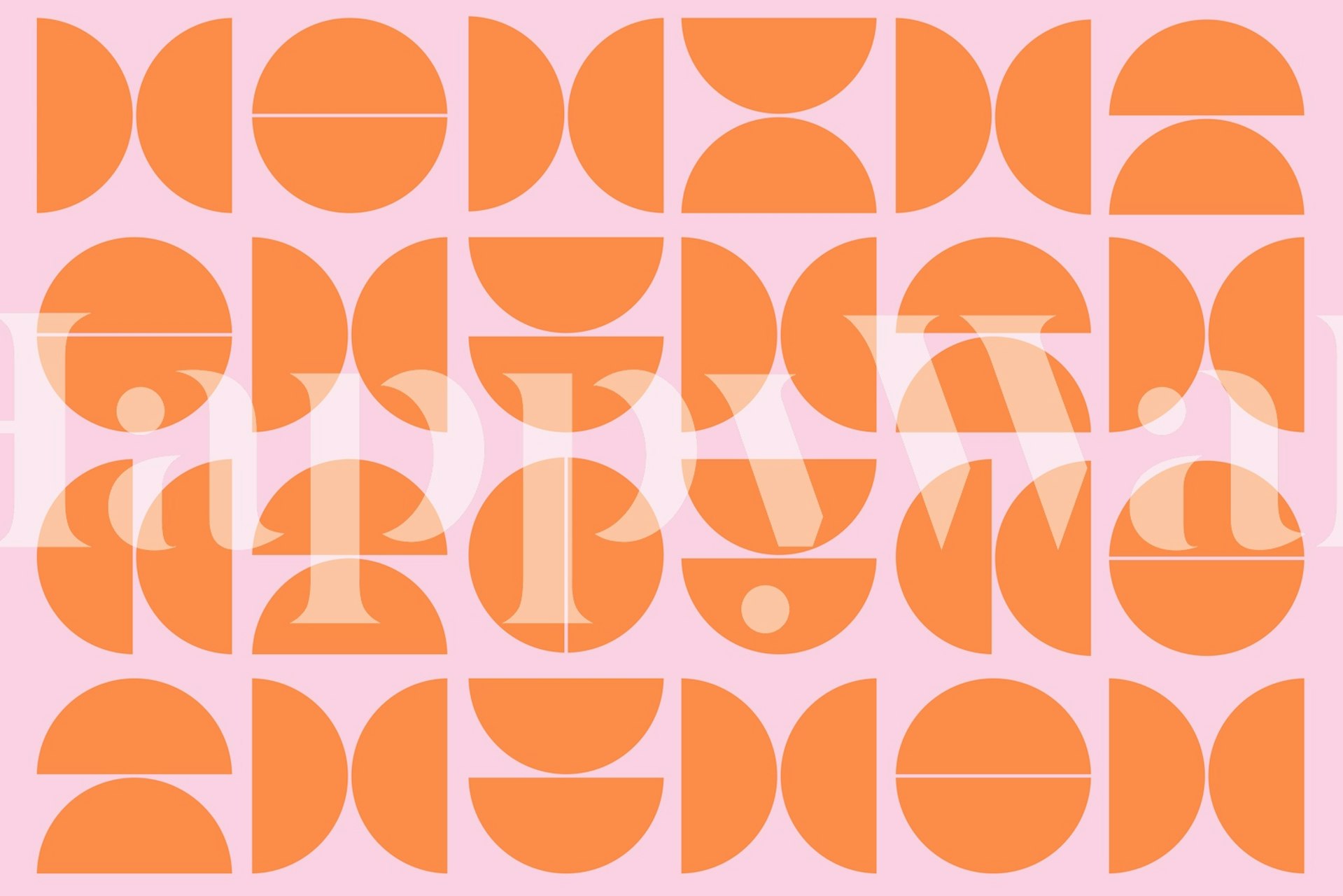 Orange Pink Mid-Century Contemporary Geometry wallpaper