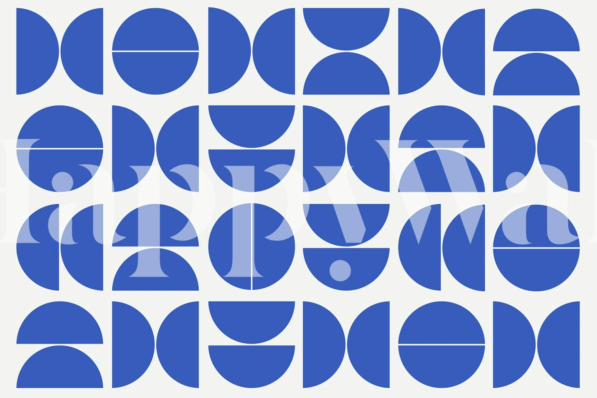 Geometric blue shapes on white background wallpaper