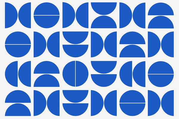 Modern Blue Mid-Century Contemporary Geometry