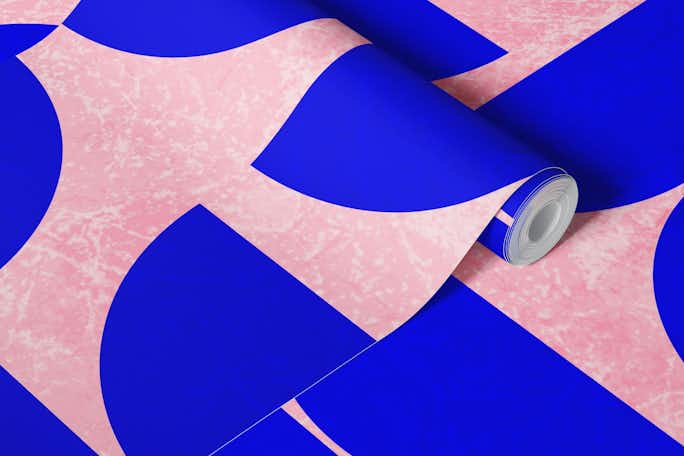 Modern Blue Mid-Century Contemporary Artwallpaper roll