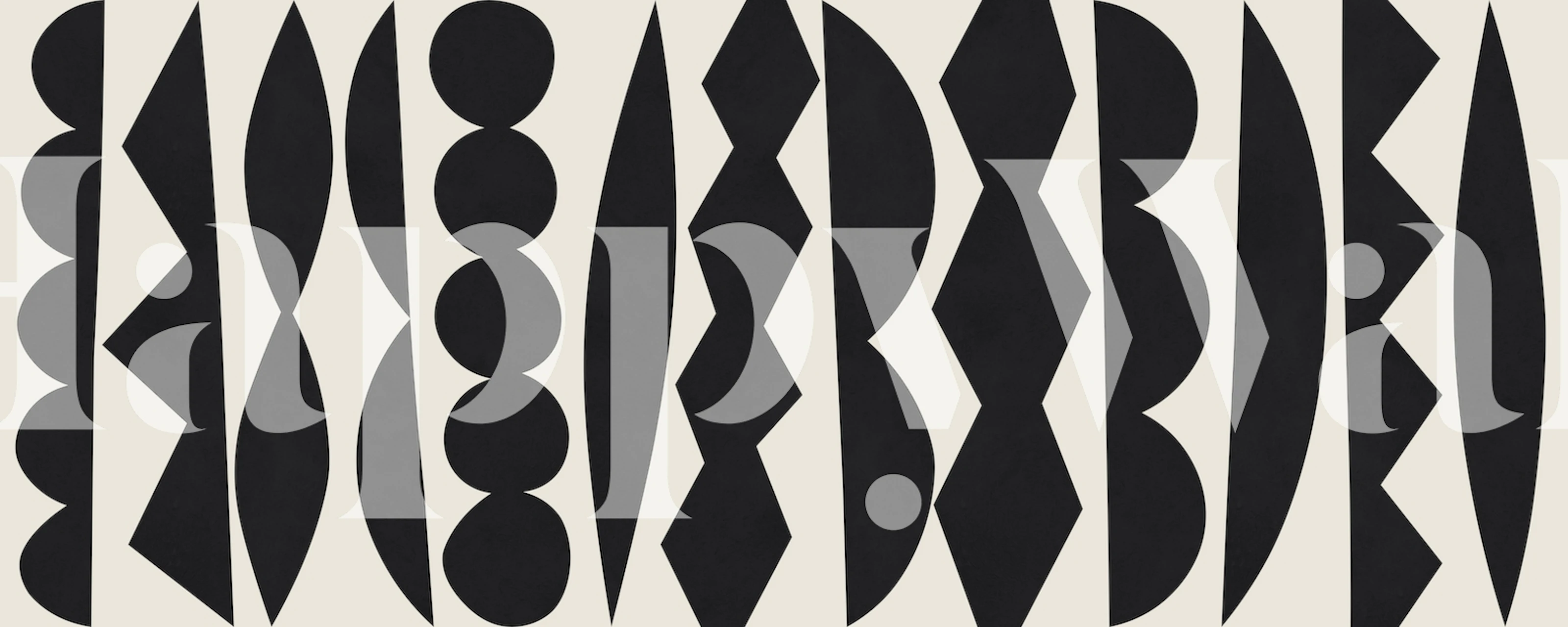 Black tribal pattern with geometric shapes wallpaper