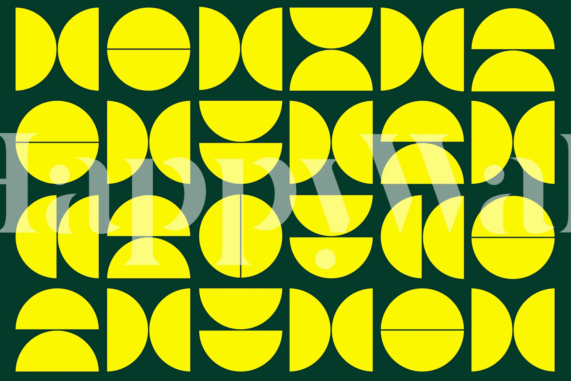 Neon geometrisch wallpaperontwerp in een kamer