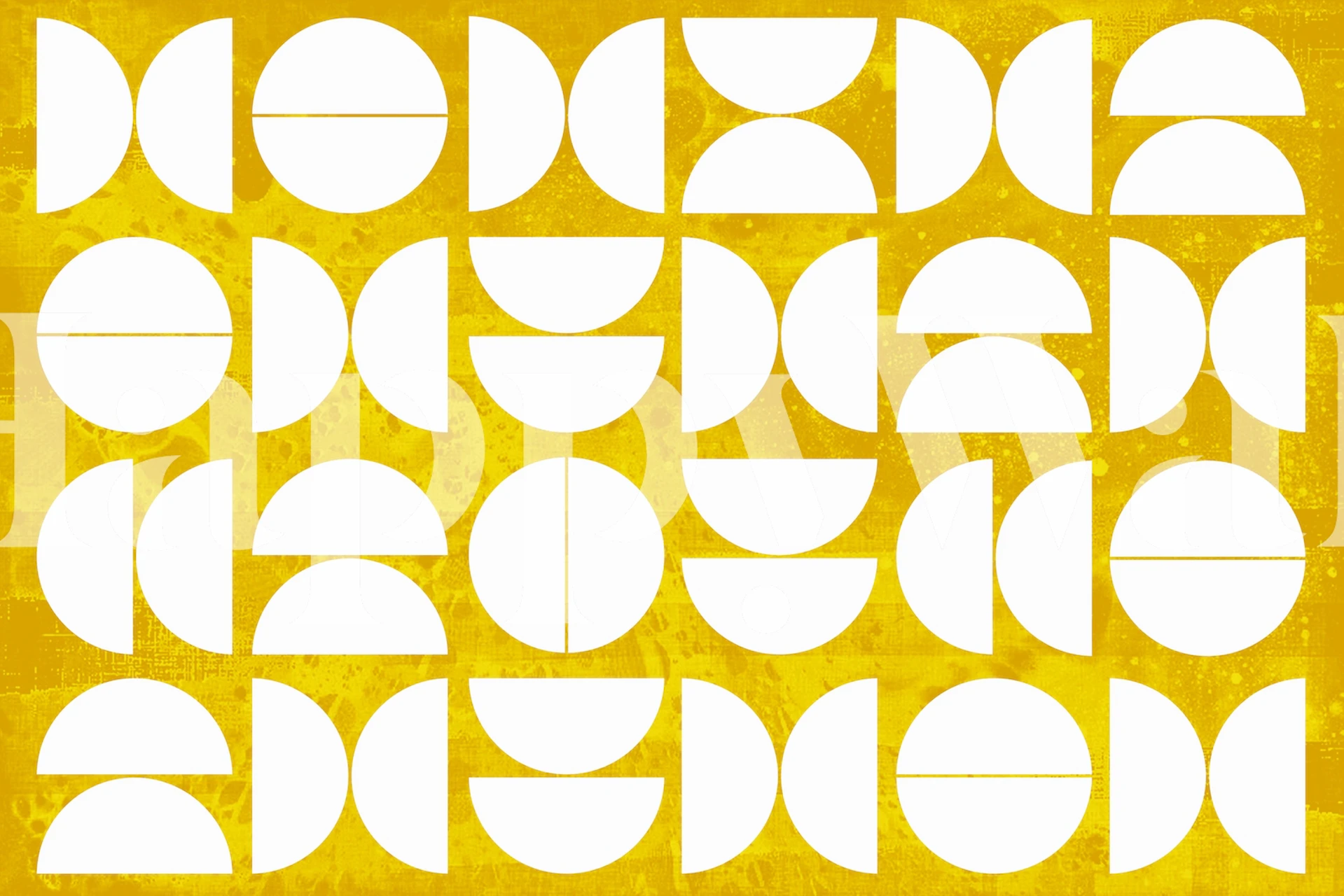 Geometrische vormen behang in mid-century stijl