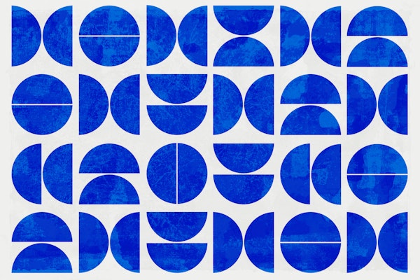 Modern Cobalt Mid-Century Contemporary Geo