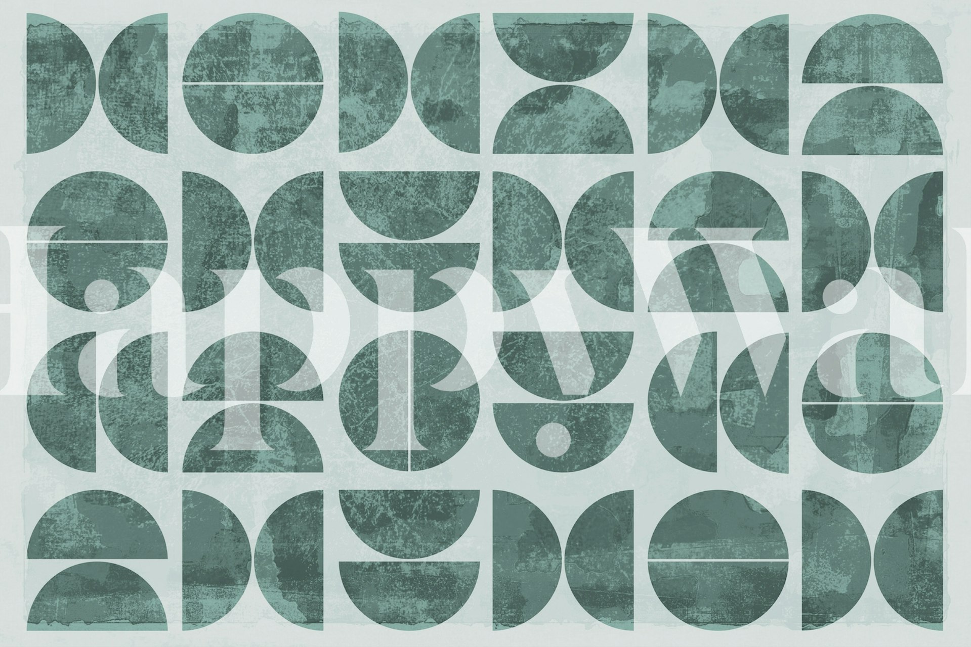 Modern Green Mid-Century Contemporary Geo wallpaper | Happywall