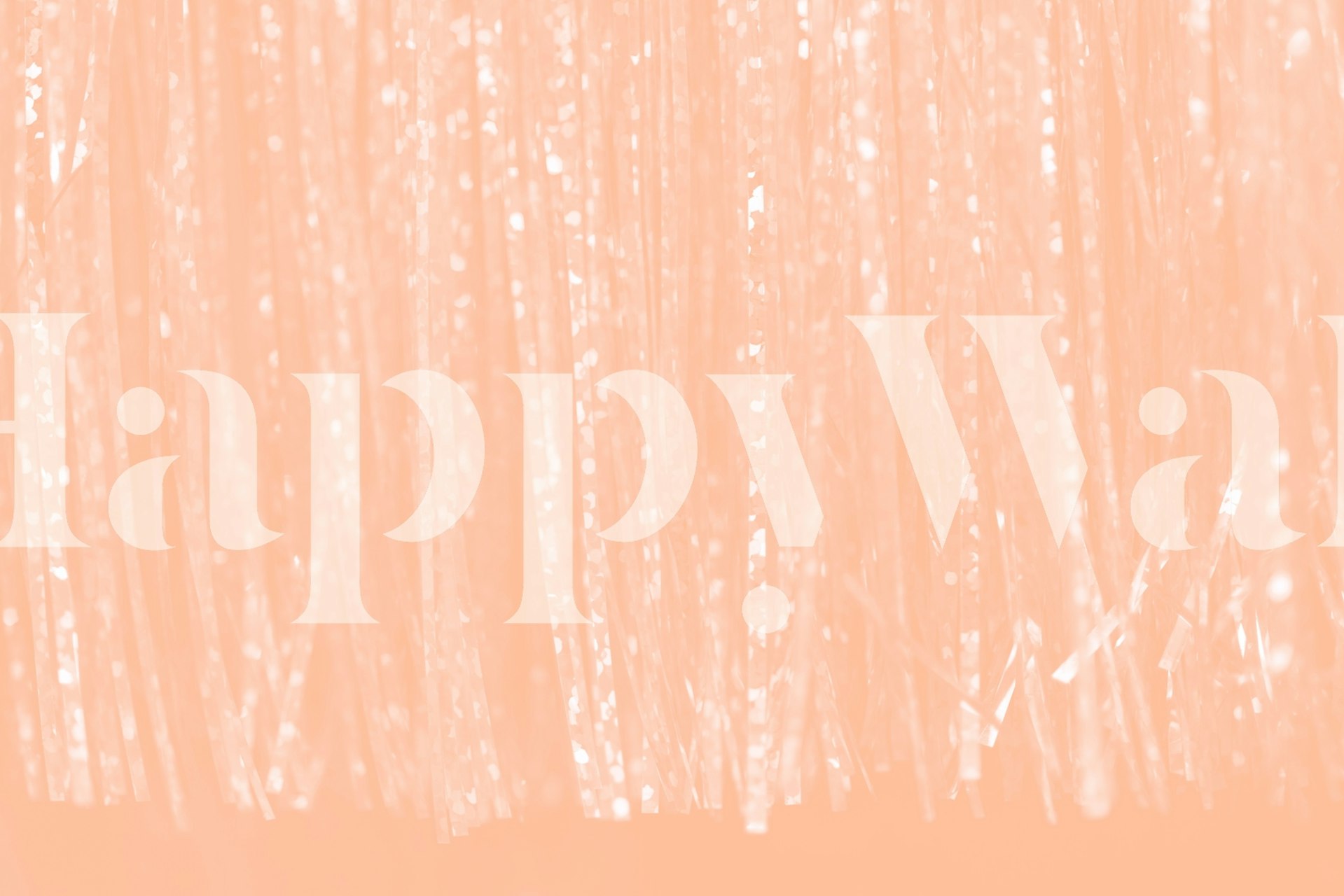 Elegant peachy wall mural with a tinsel-like texture creating a subtle shimmer effect