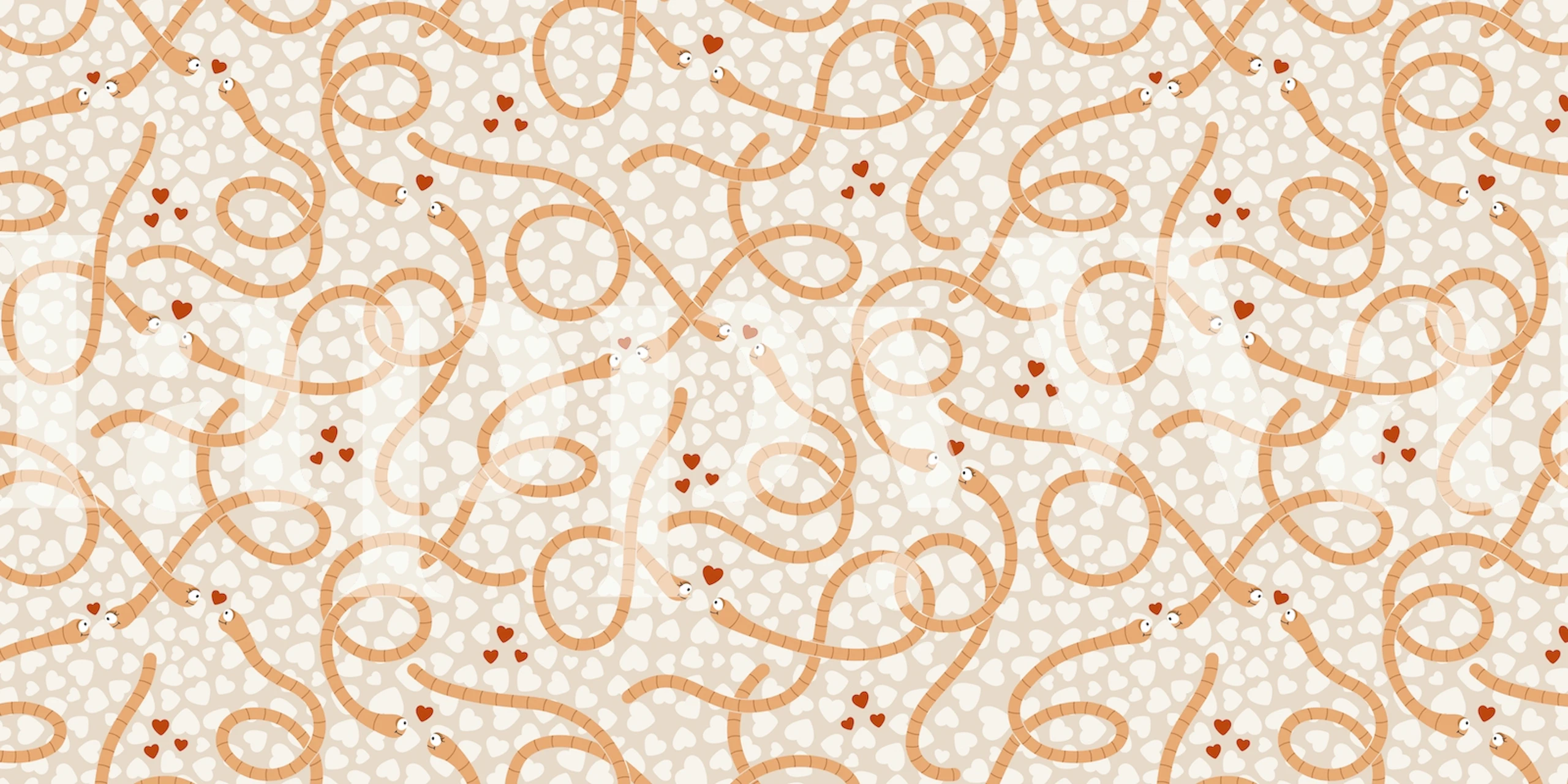 Worms in love papel de parede em um quarto