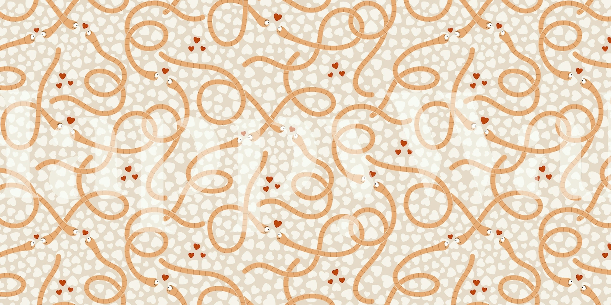 Worms in love papel de parede em um quarto