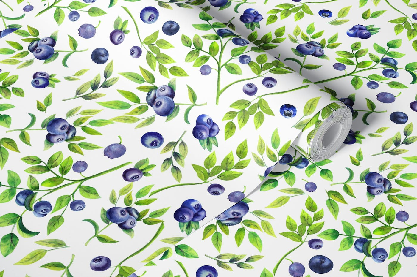 Midsummer Blueberries Pattern 3 wallpaper roll