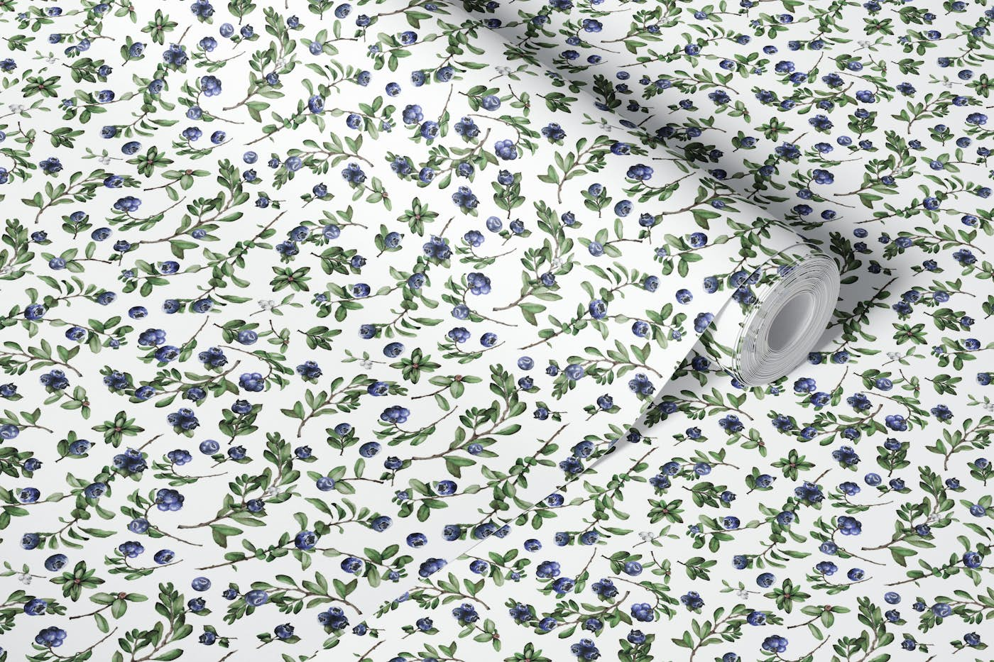 Midsummer Blueberries Pattern 4 wallpaper roll