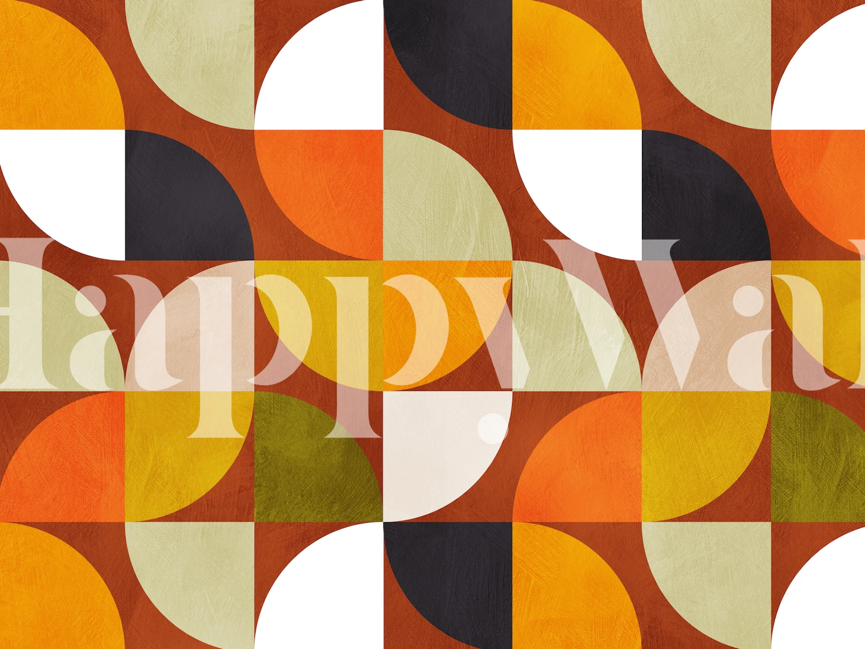 Mid century modern earth boho tapettisuunnitelma