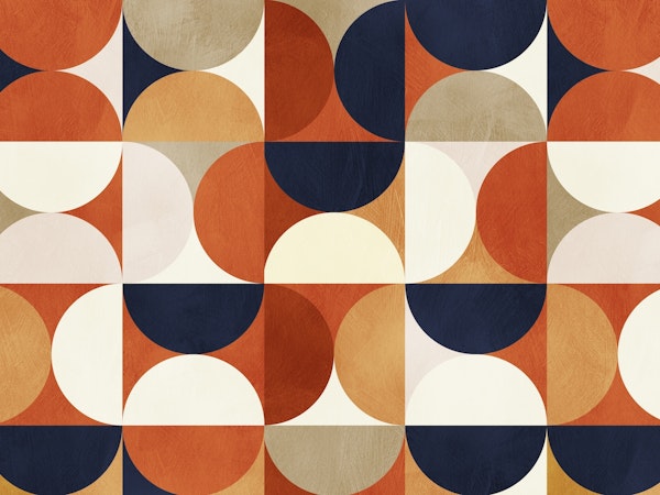 mid century modern warm earth tones