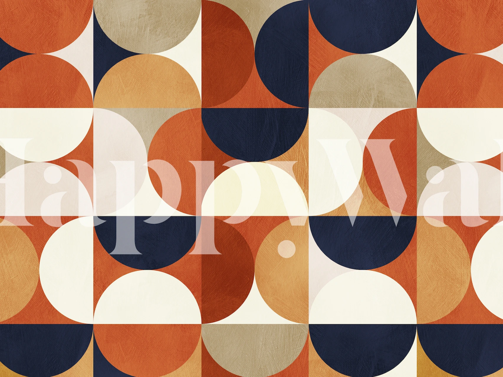 Mid-century modern tapet i varme earth tones