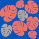 Cobalt blue Orange Tan Leaves
