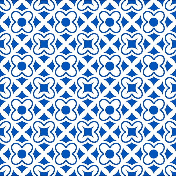 Cobalt blue white Mexican ornament