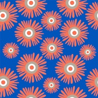 Orange Daisy Pattern behang