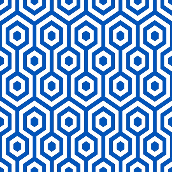 Hexagon royal blue white