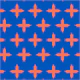 Azure blue orange cross pattern