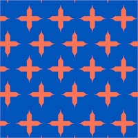 Azure blue orange cross pattern tapete