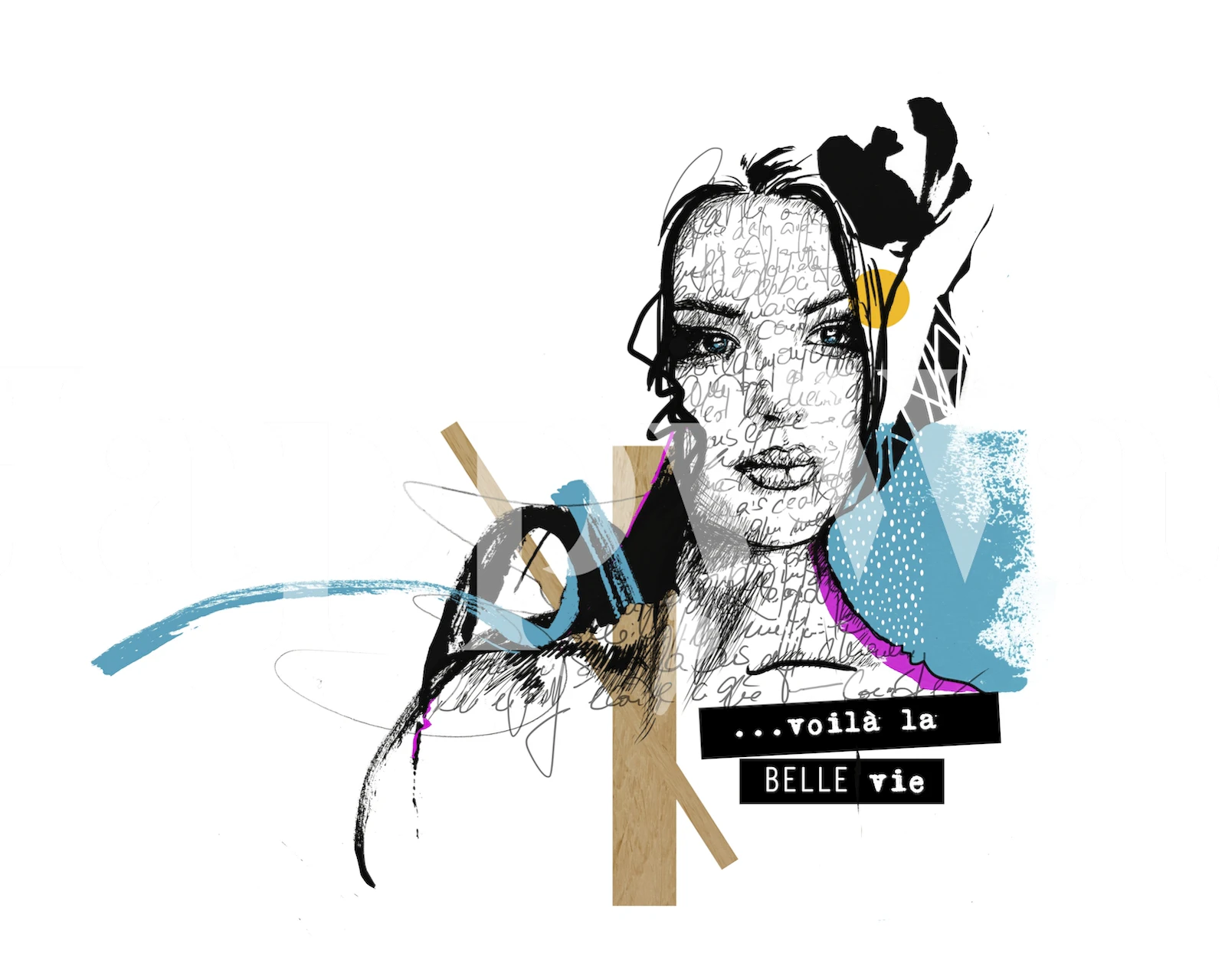 La Belle Vie Portrait tapetdesign i et rom