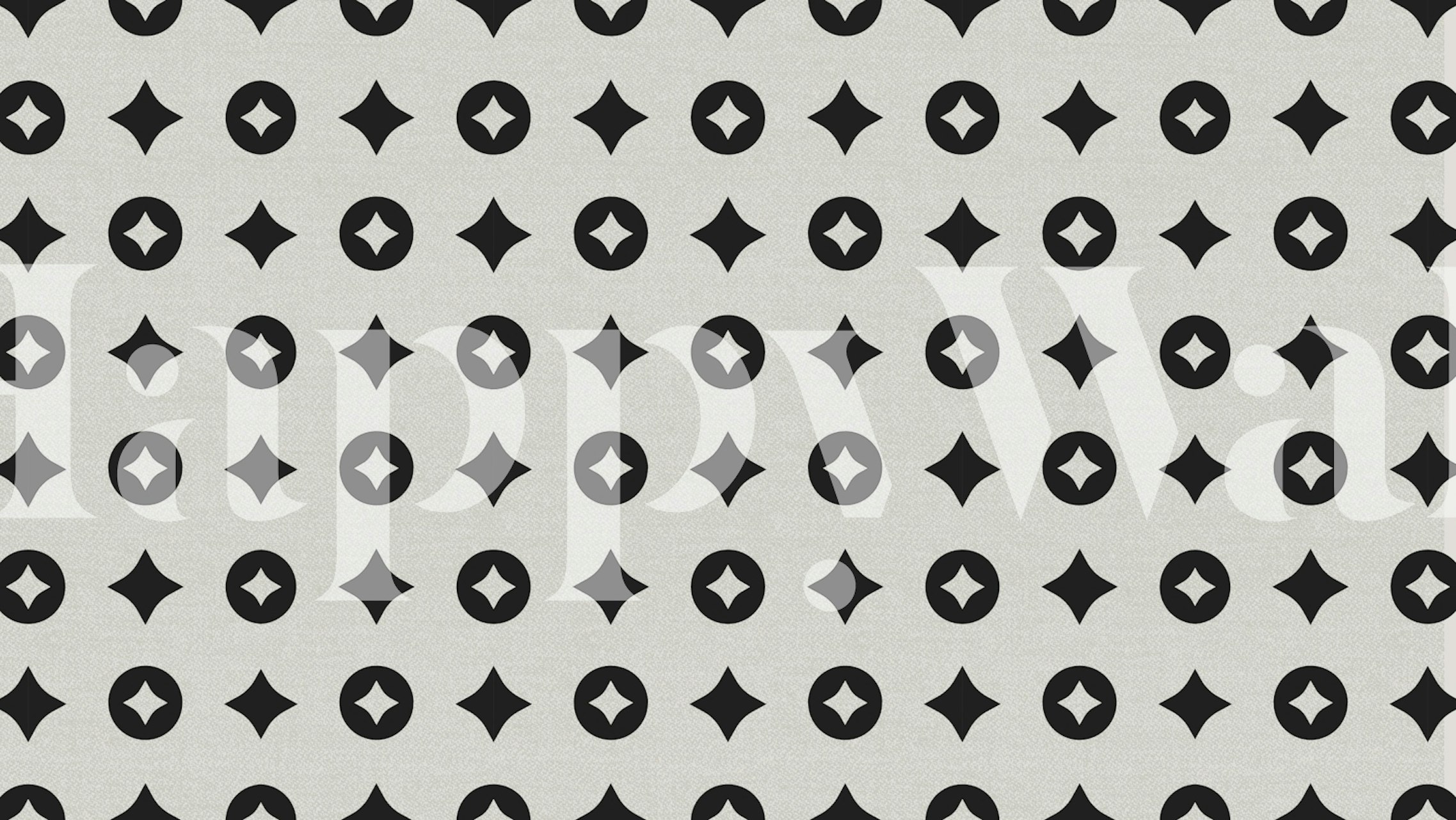 Geometric black and tan starburst pattern wallpaper