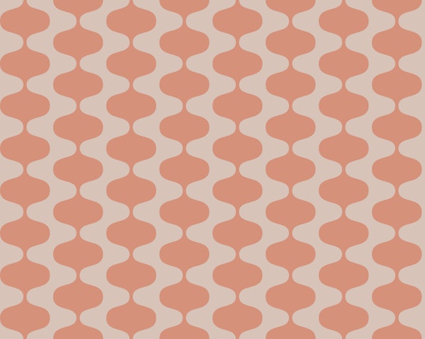 Coral Mid-Century Space Stripes