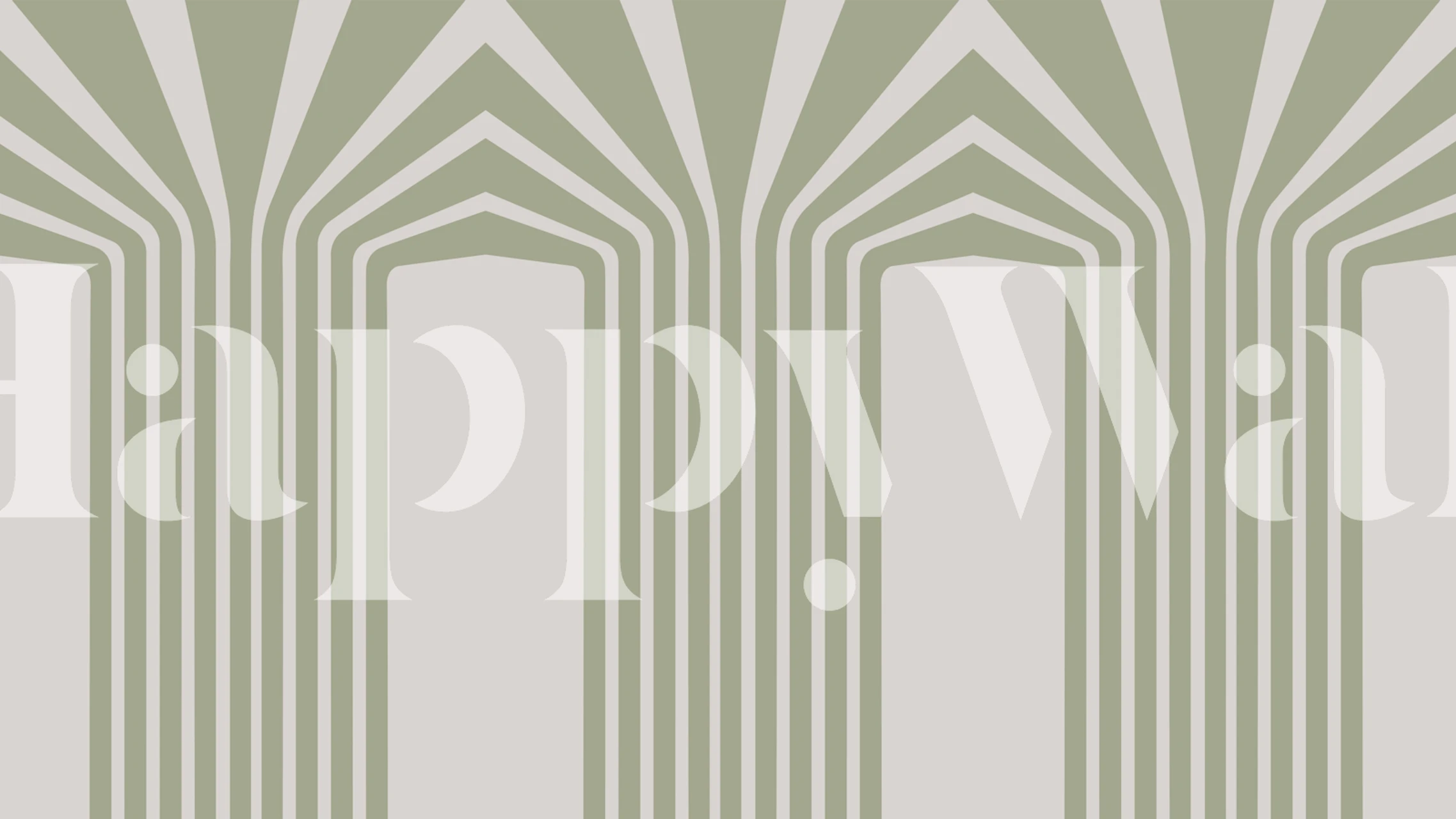 Bold Luxury Stripes Sage wallpaper in a room