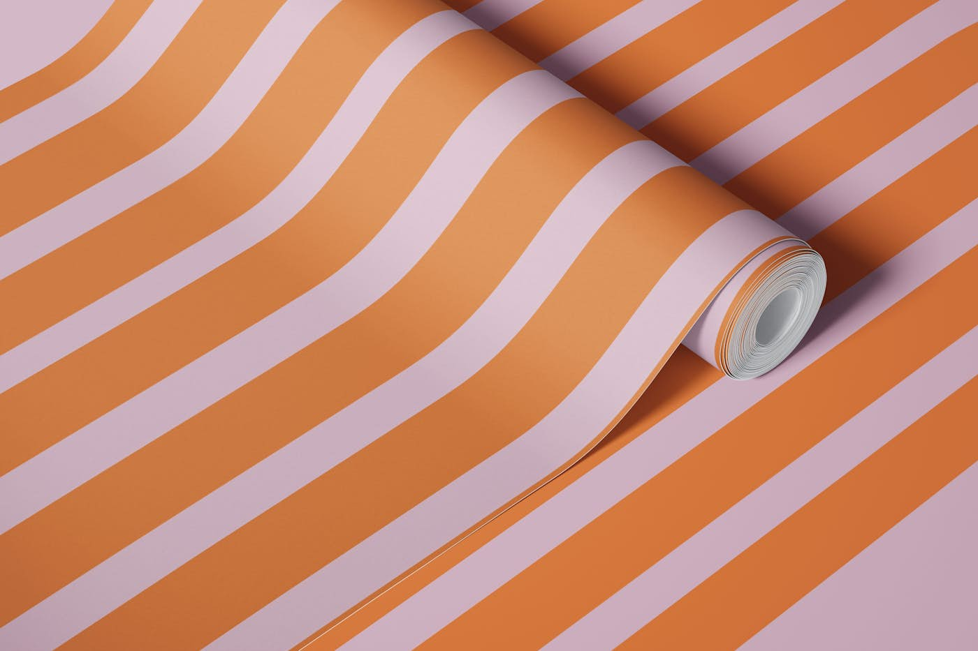 Bold Luxury Stripes Orange Pink wallpaper roll