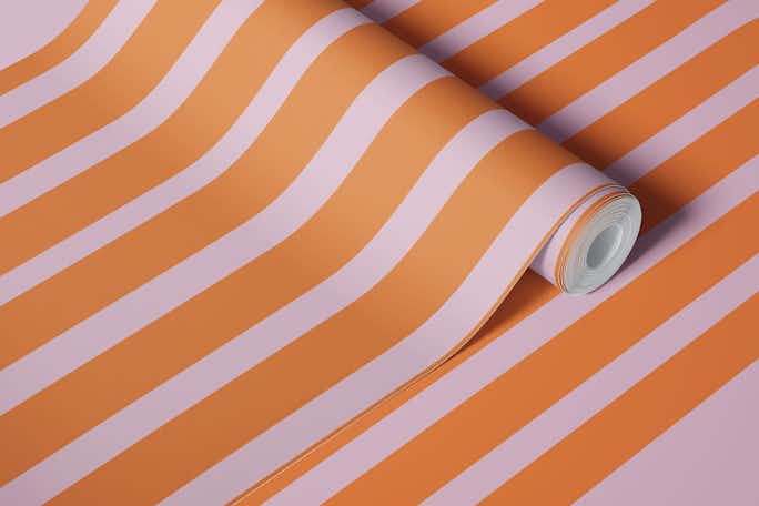 Bold Luxury Stripes Orange Pinkwallpaper roll