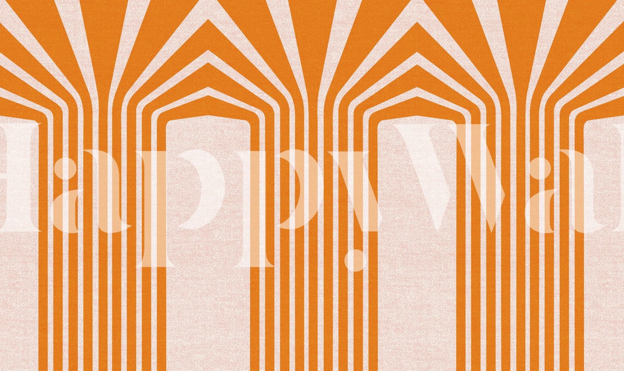 Elegantan zidni mural s narančastim i bijelim prugama u odvažnom i luksuznom dizajnu