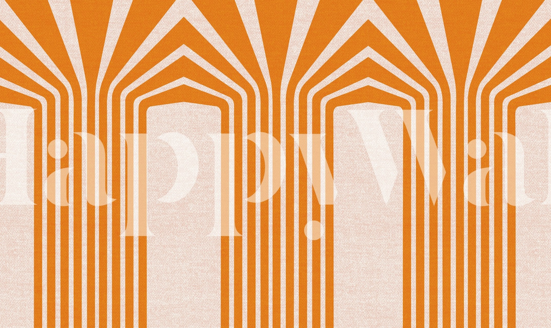 Bold geometric orange stripes on a light background wallpaper