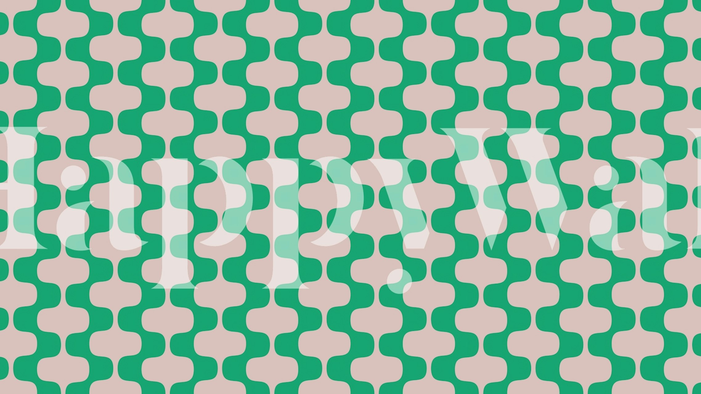 Green and pink wave stripes wallpaper design in a modern style