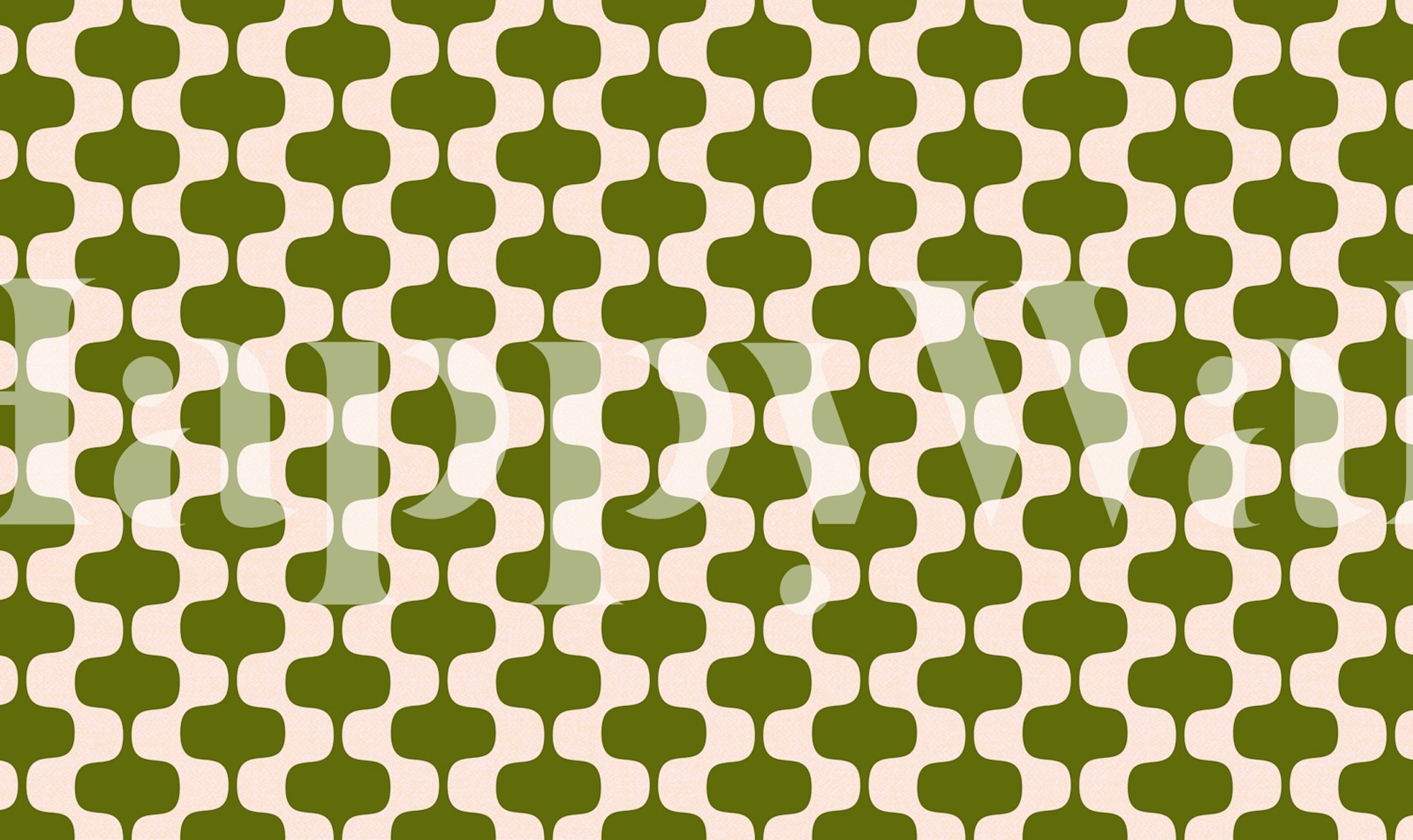 Luksuriøst vægmaleri med grønne bølgestriber