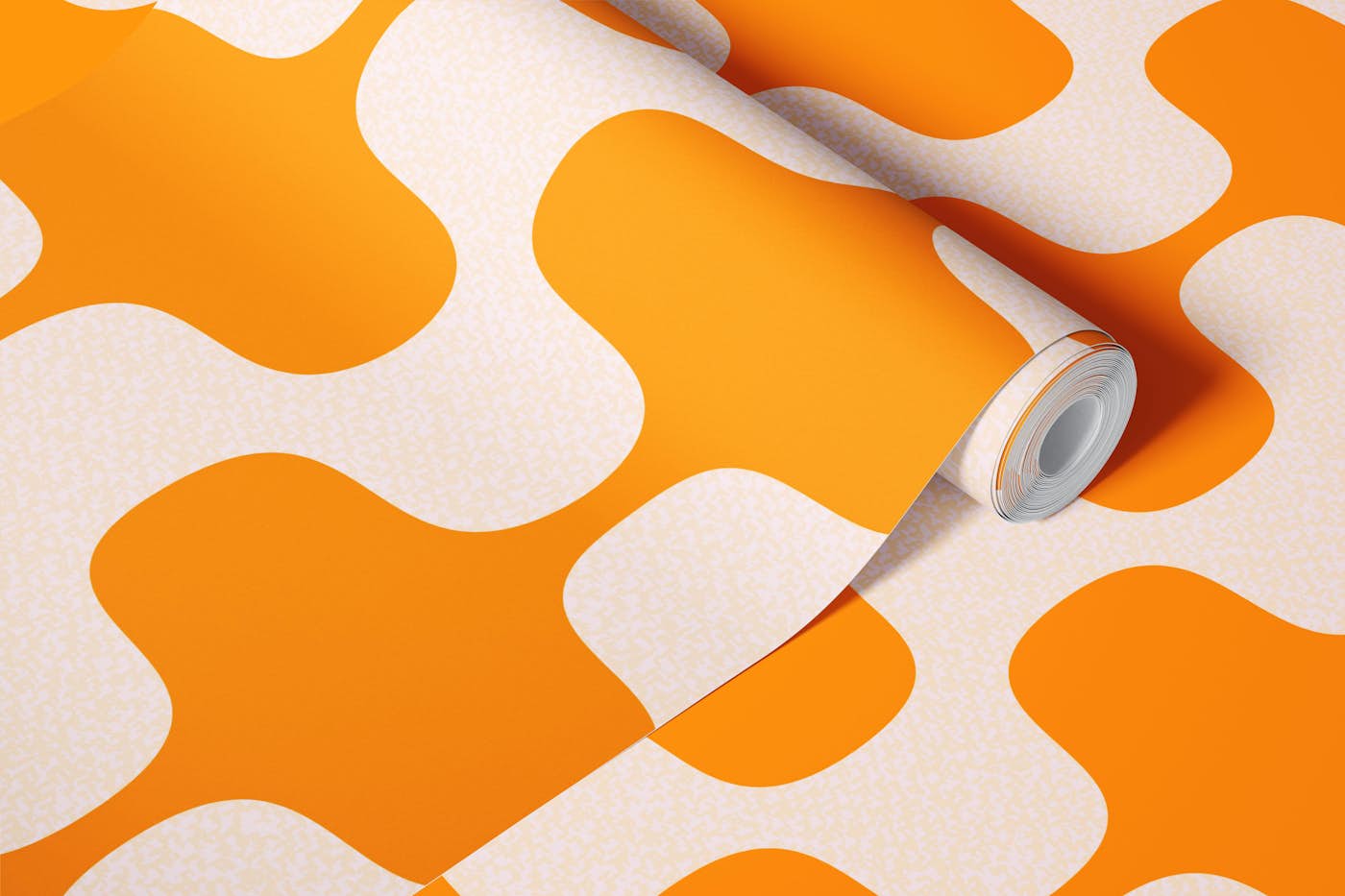 Bold Luxury Wave Stripes Orange wallpaper roll
