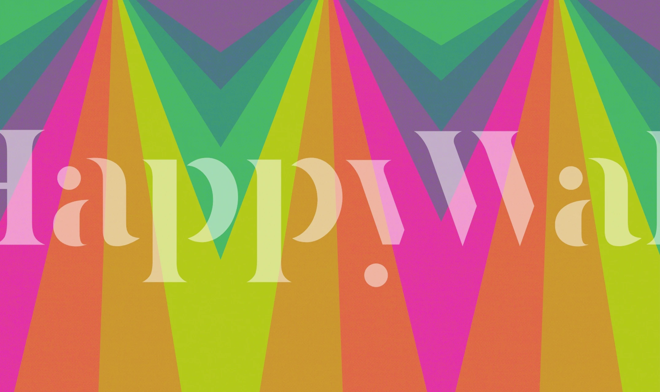 Bold Vintage Neon Stripes behang in een kamer