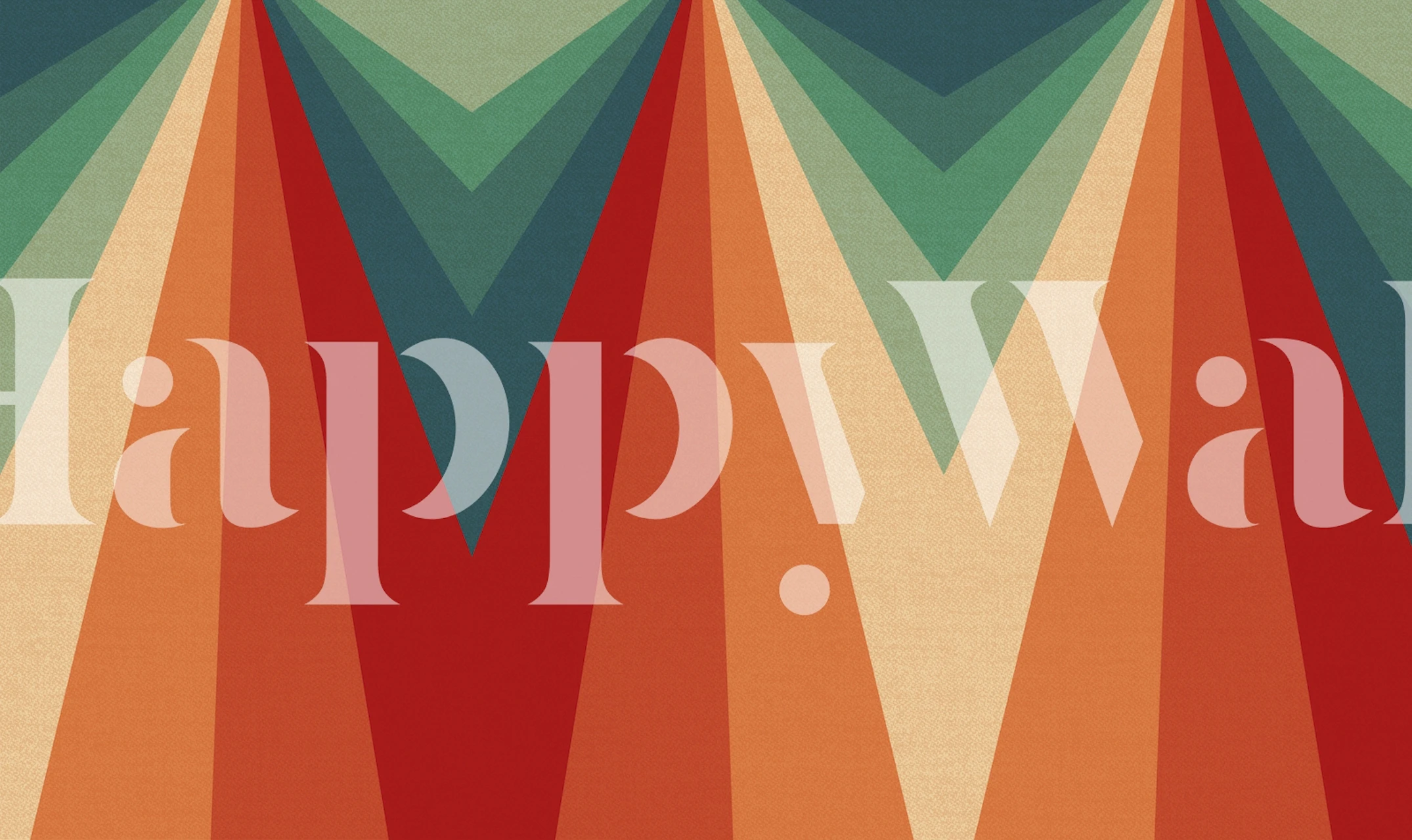 Bold bright vintage stripes wallpaper in a room