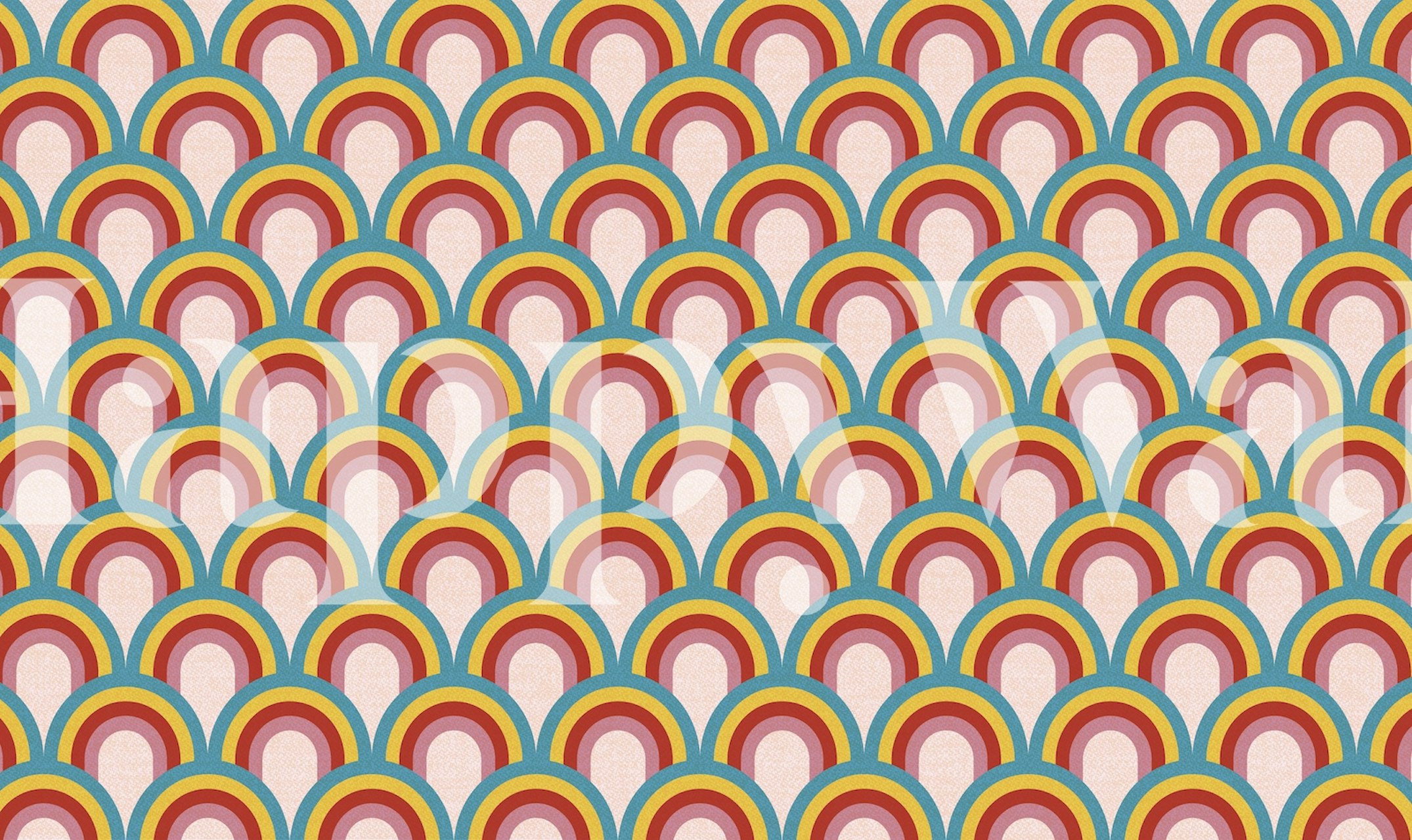 Fotomural con un atrevido y colorido estampado de rayas de arcoíris para una decoración animada de la habitación