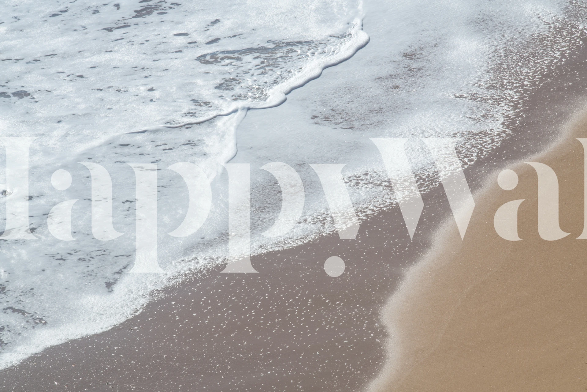 Beach waves meeting sandy shore, natural colors wallpaper