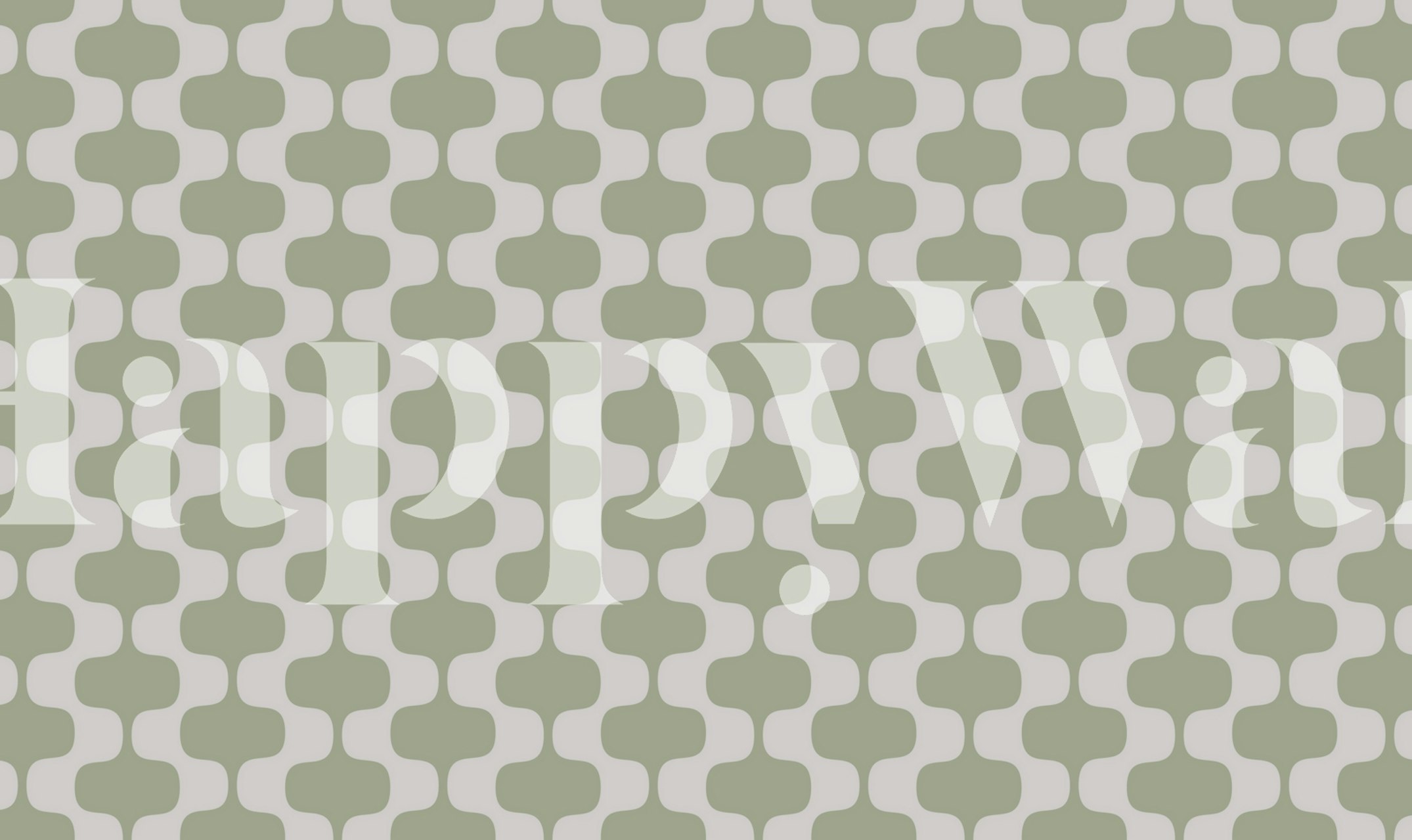 Carta da parati Retro Sage Wave Stripes in una stanza