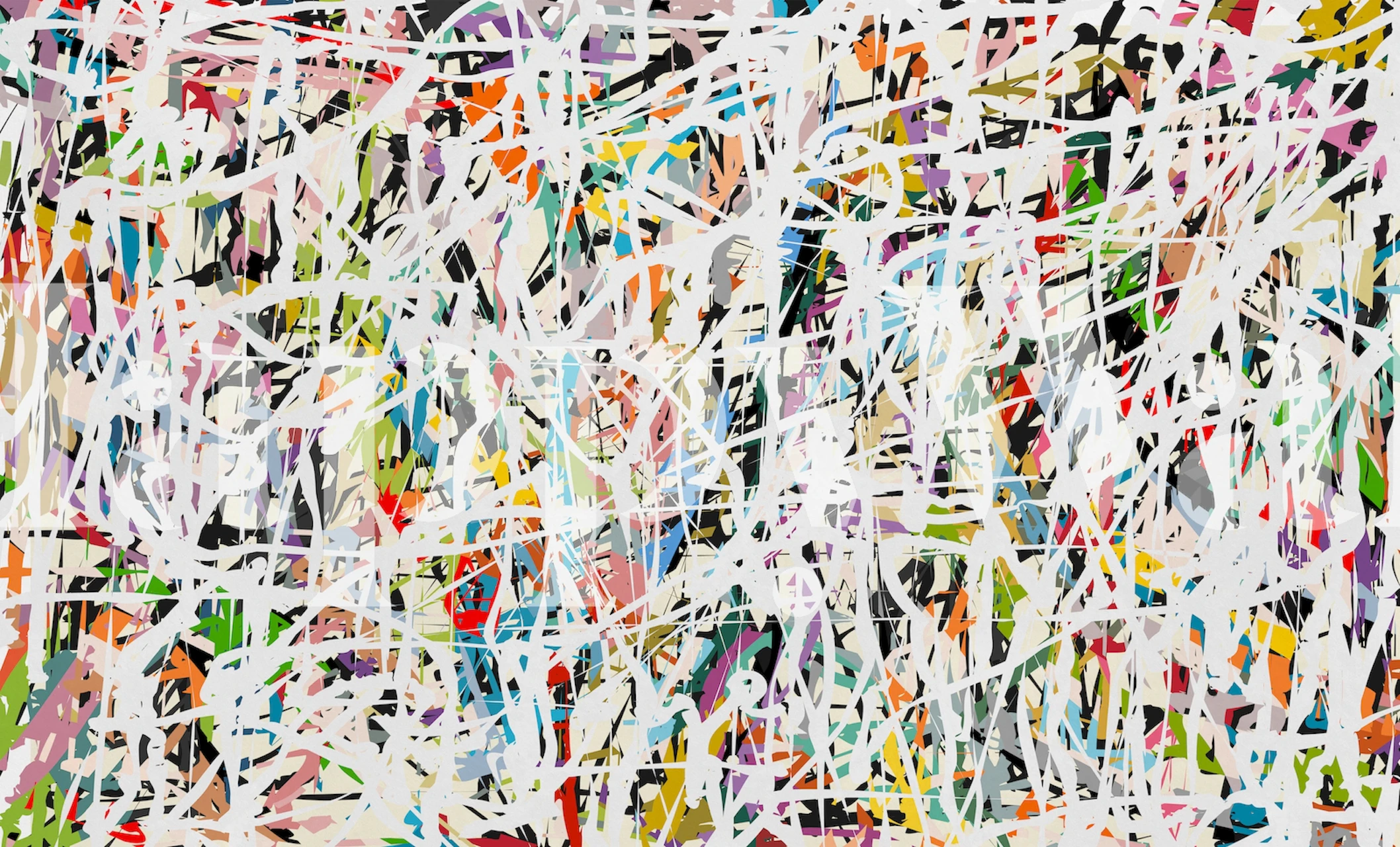 Abstract wallpaper design in a room