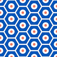 Cobalt blue hexagon pattern dotted design carta da parati