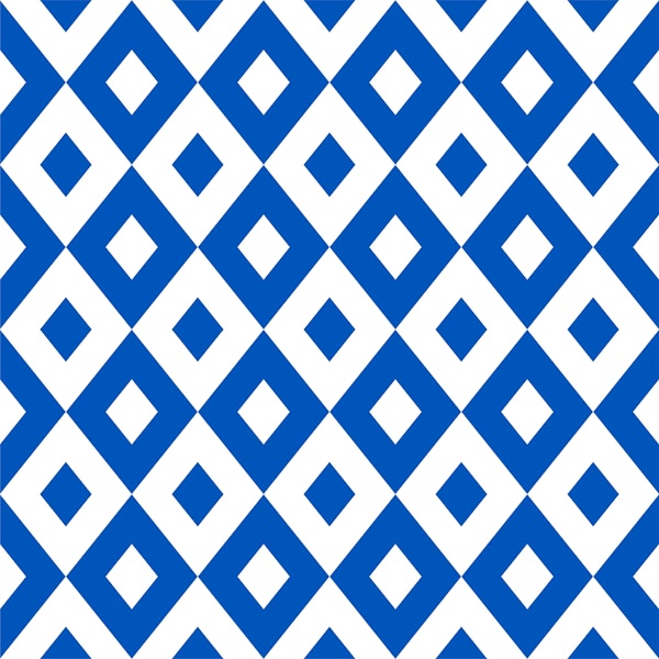 White Blue Rhombus Pattern