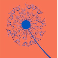 Rust Orange navy blue dandelion ταπετσαρία
