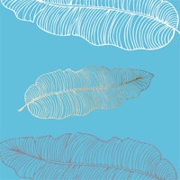 Sky Blue Palm Leaves Pattern tapeta