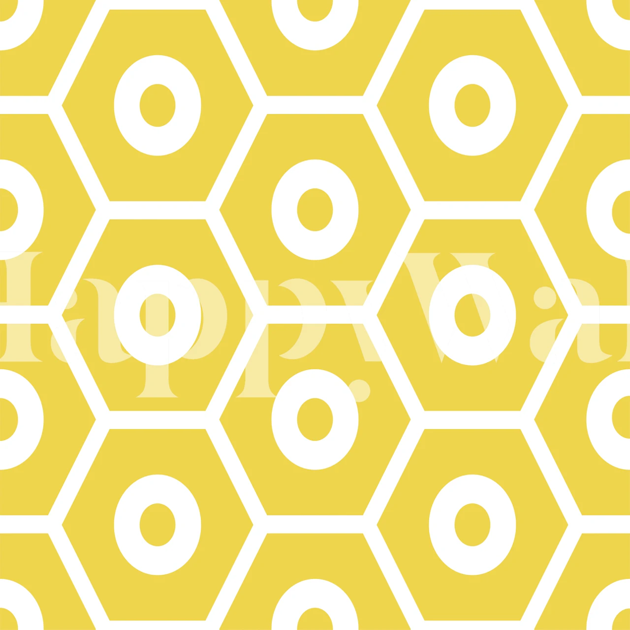 Decorazione murale con motivo geometrico giallo senape