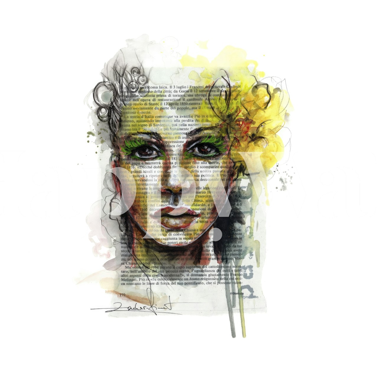 Female Typography Portrait tapeta w pokoju